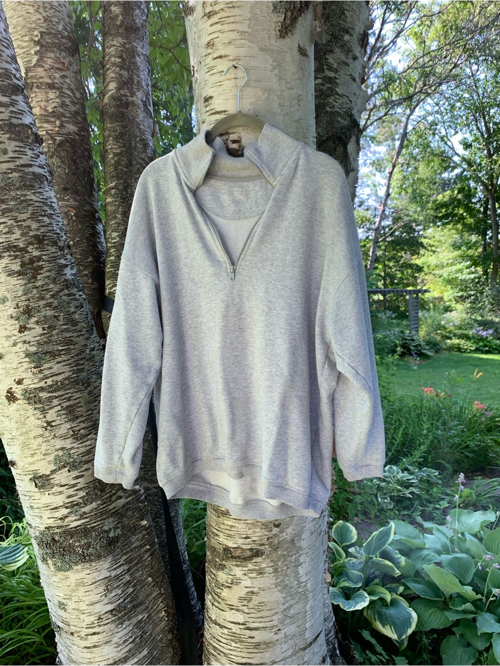 aerie Light Heather Grey Crewneck Sweatshirt